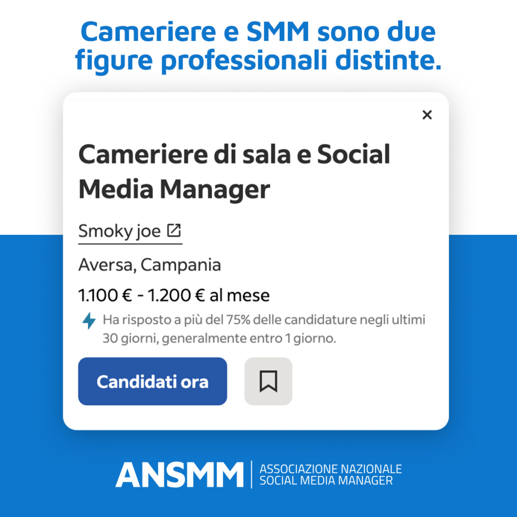 Cameriere e Social media manager